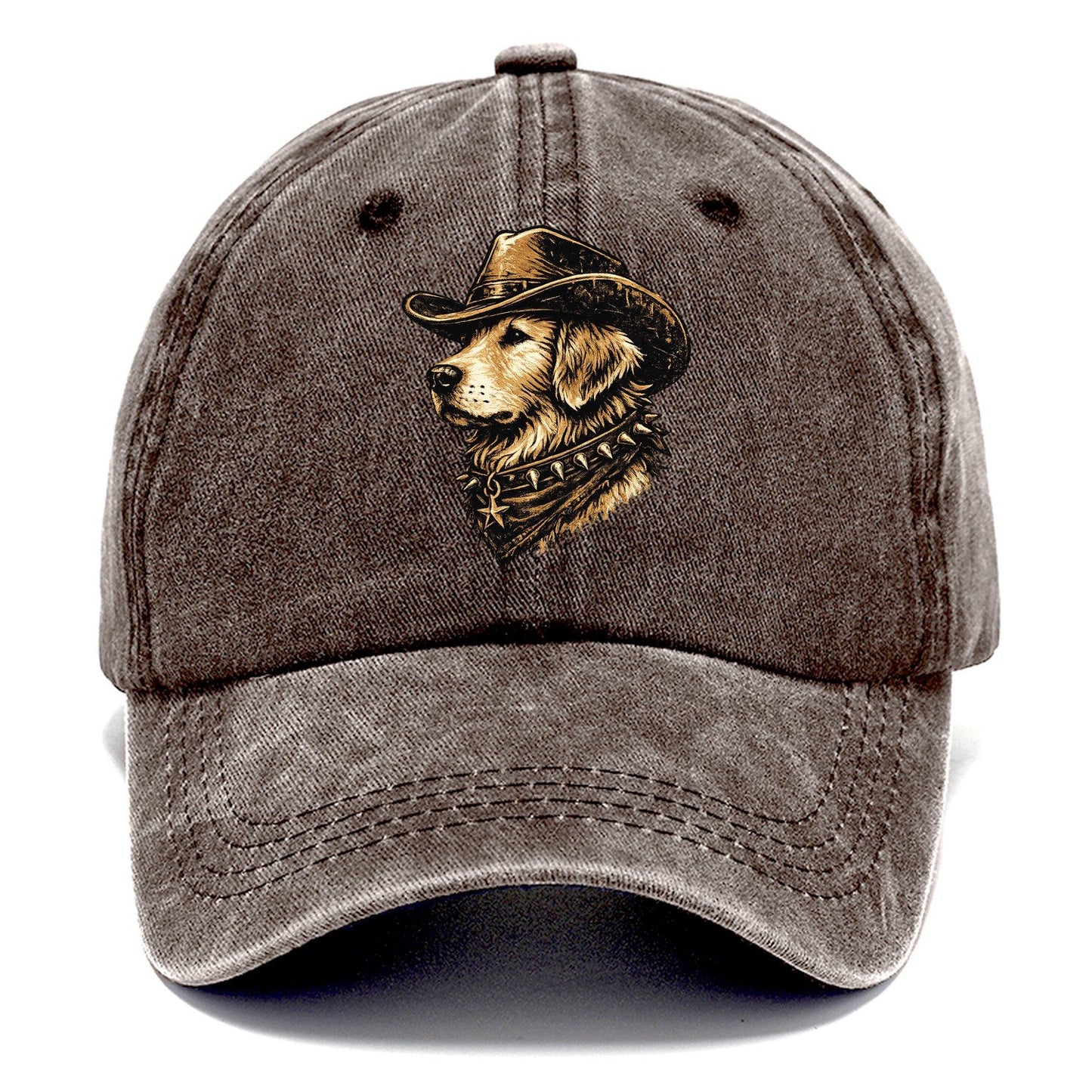 Golden Retriever Western Outlaw Classic Cap – Brown