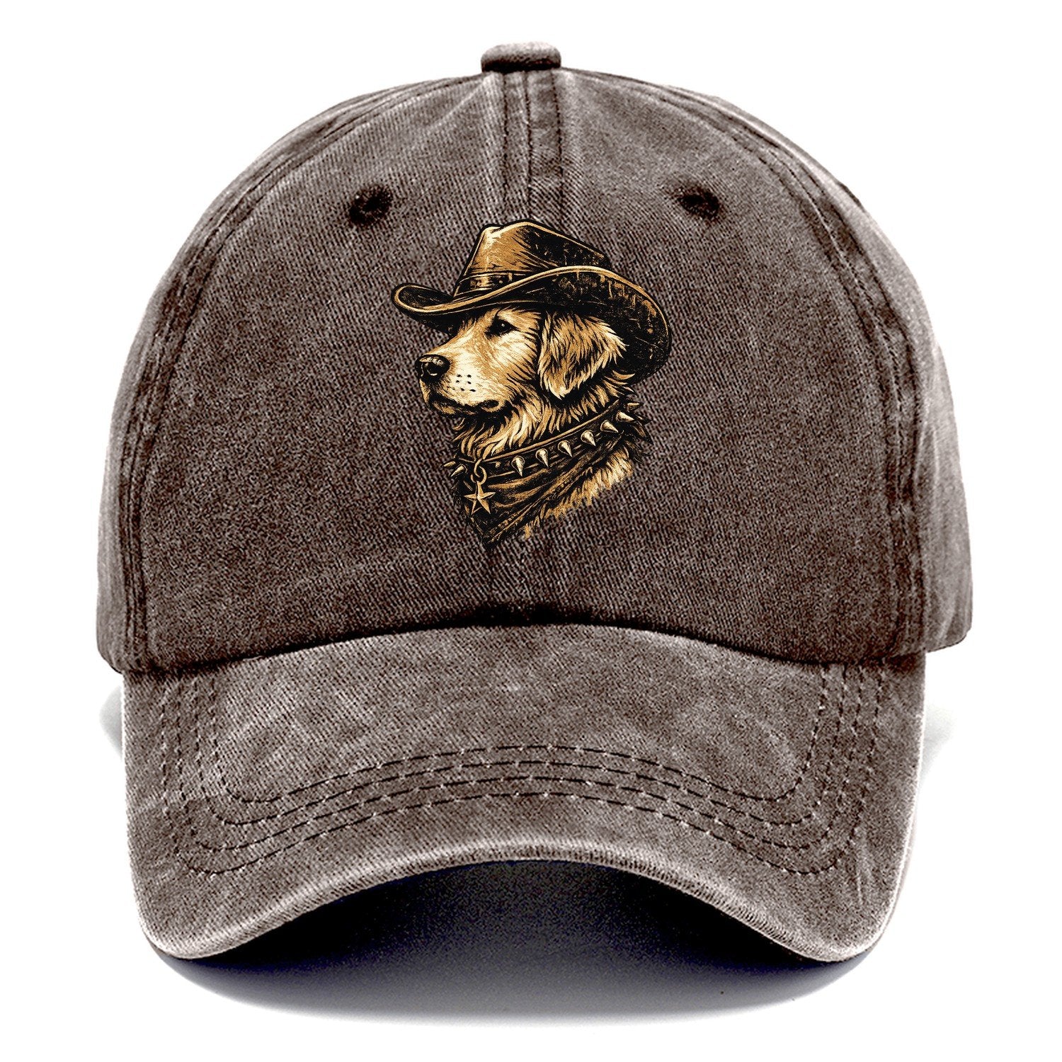 Golden Retriever Western Outlaw Classic Cap – Brown