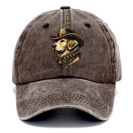 Golden Retriever Western Outlaw Classic Cap – Brown