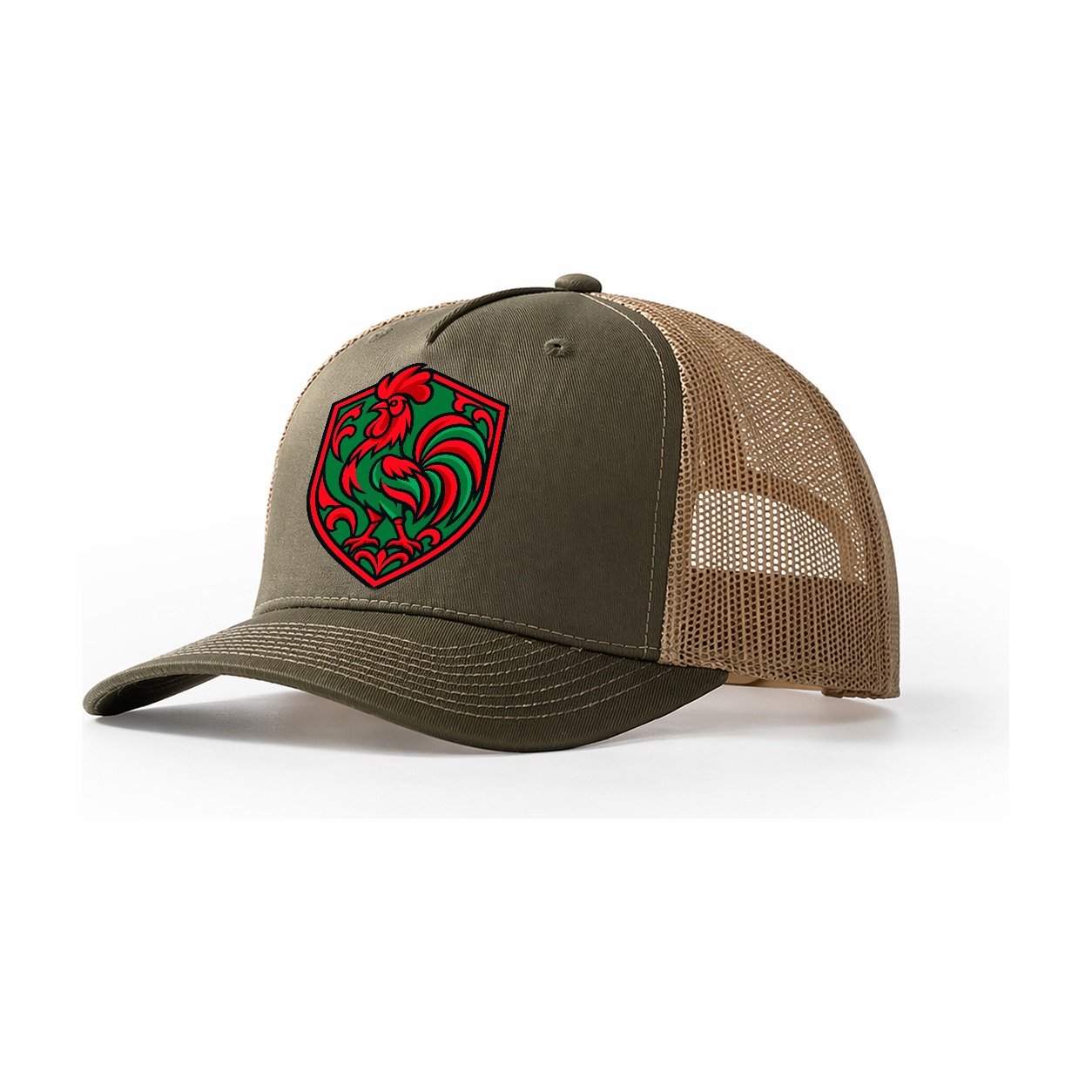 Portugal Minimal Emblem Country Logos Trucker Hat – Olive Khaki