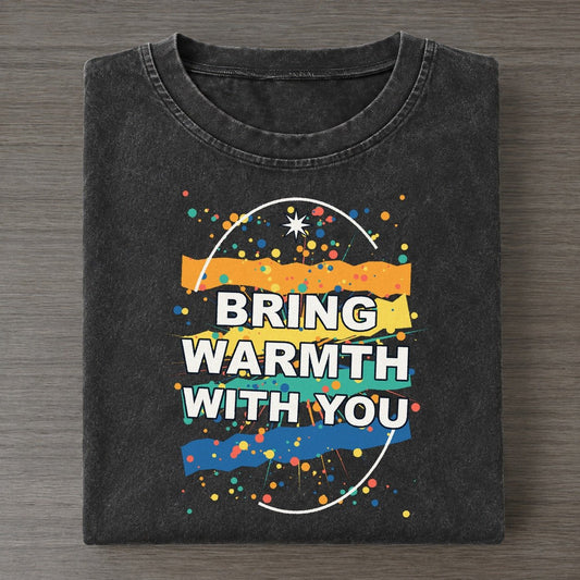 Bring Warmth With You Colorburst Uplift Vintage T-shirt – Black