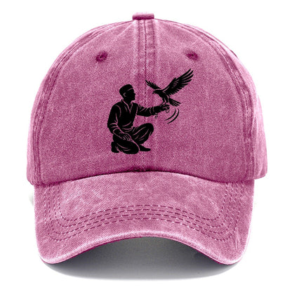 Kneeling Falconer with Falcon Classic Cap – Dusty Rose