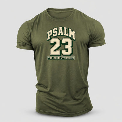 Psalm 23 Varsity Chapel Varsity Cotton T-Shirt – Army Green