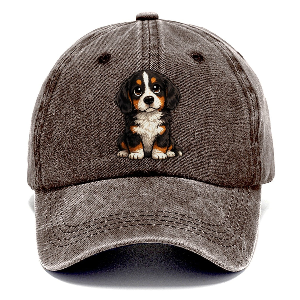 Bernese Mountain Dog Sitting Sweetheart Classic Cap – Brown