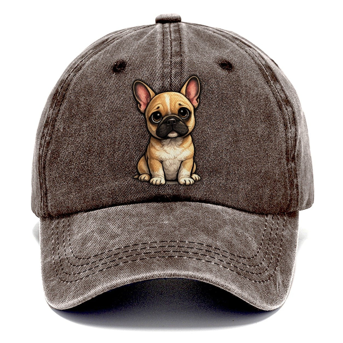 French Bulldog Sitting Sweetheart Classic Cap – Brown