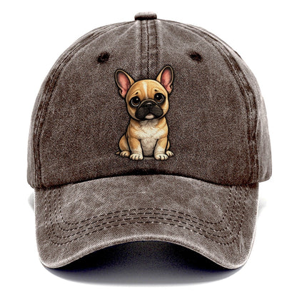 French Bulldog Sitting Sweetheart Classic Cap – Brown