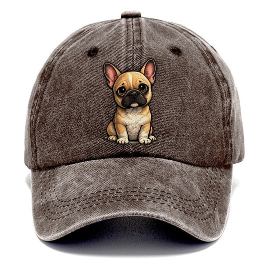 French Bulldog Sitting Sweetheart Classic Cap – Brown