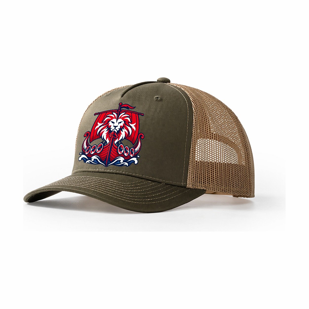 Norway Minimal Emblem Country Logos Trucker Hat – Olive Khaki