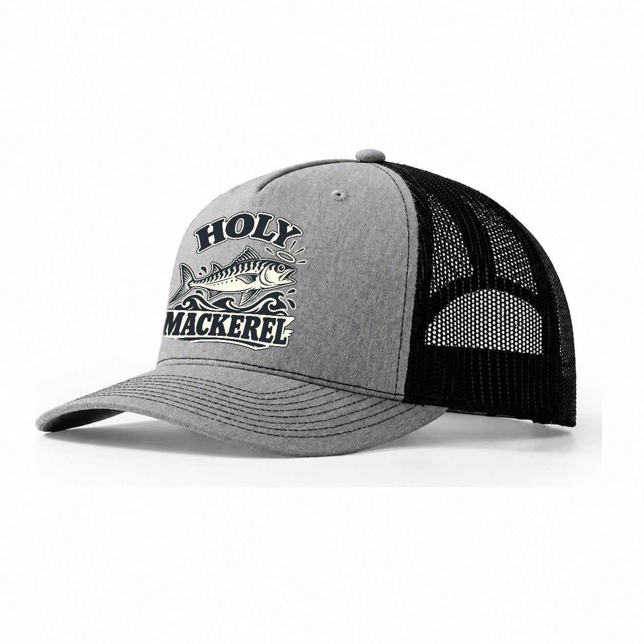 Holy Mackerel Fishing Elegant Trucker Hat – Sport Grey Black