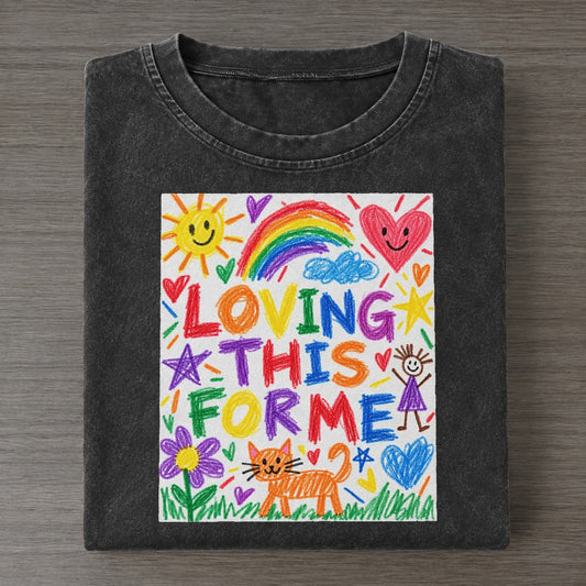 Loving This For Me Crayon Hour Vintage T-shirt – Black