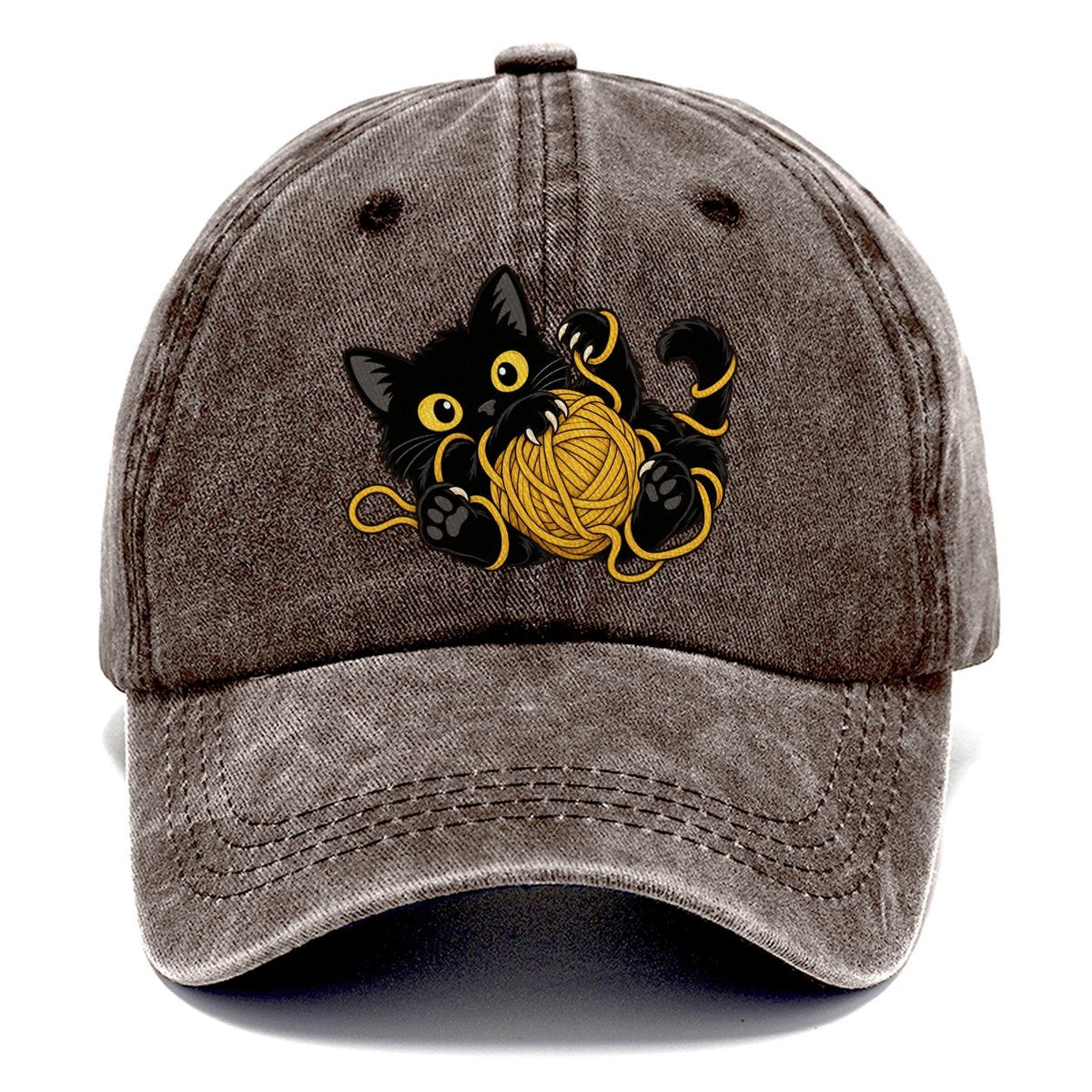 Black Cat Yarn Tangle Fan Favorites Classic Cap – Brown