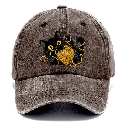 Black Cat Yarn Tangle Fan Favorites Classic Cap – Brown