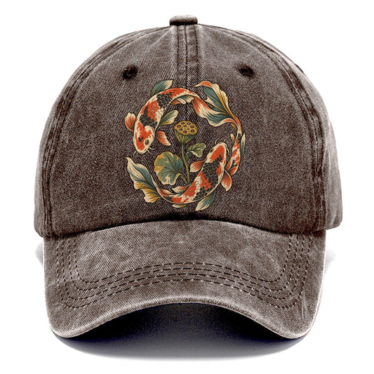 Koi Around Lotus Seedpod Gentle Wild Classic Cap – Brown