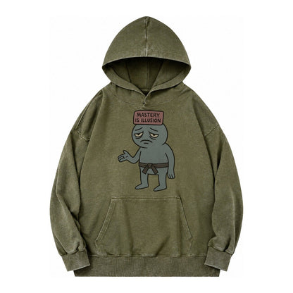 Black Pug Charming Companion Vintage Washed Hoodie – Army Green
