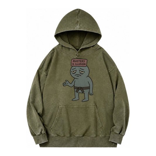 Black Pug Charming Companion Vintage Washed Hoodie – Army Green