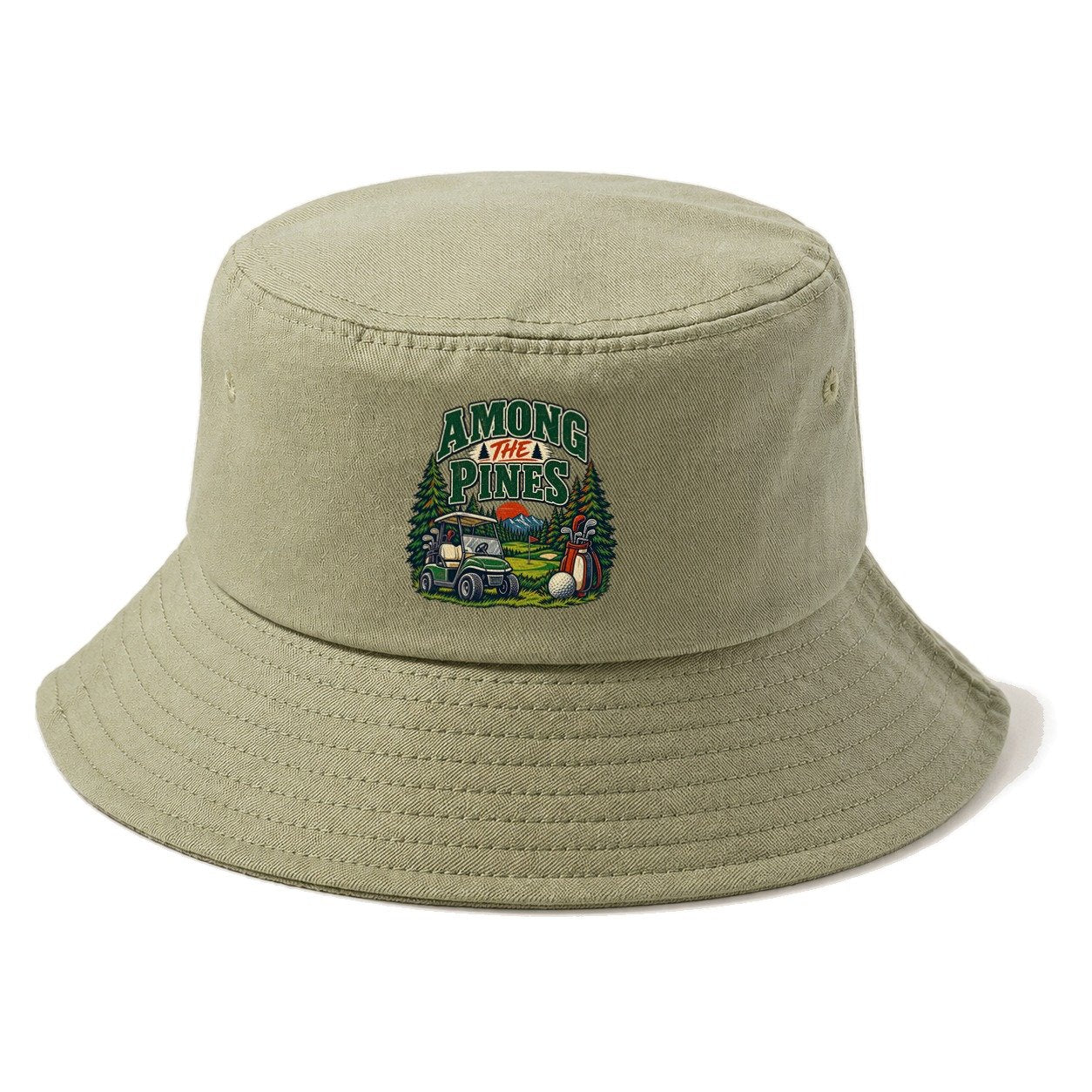 Among The Pines Golf Life Bucket Hat – Army Green