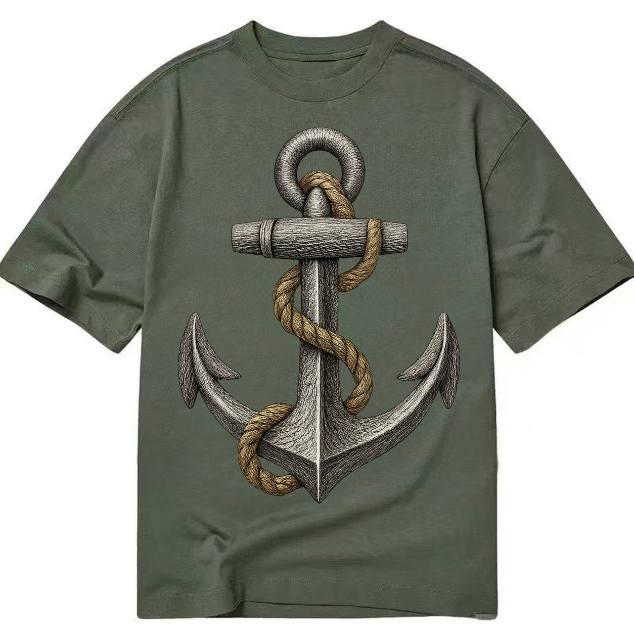 Anchor And Rope Classic T-shirt – Army Green