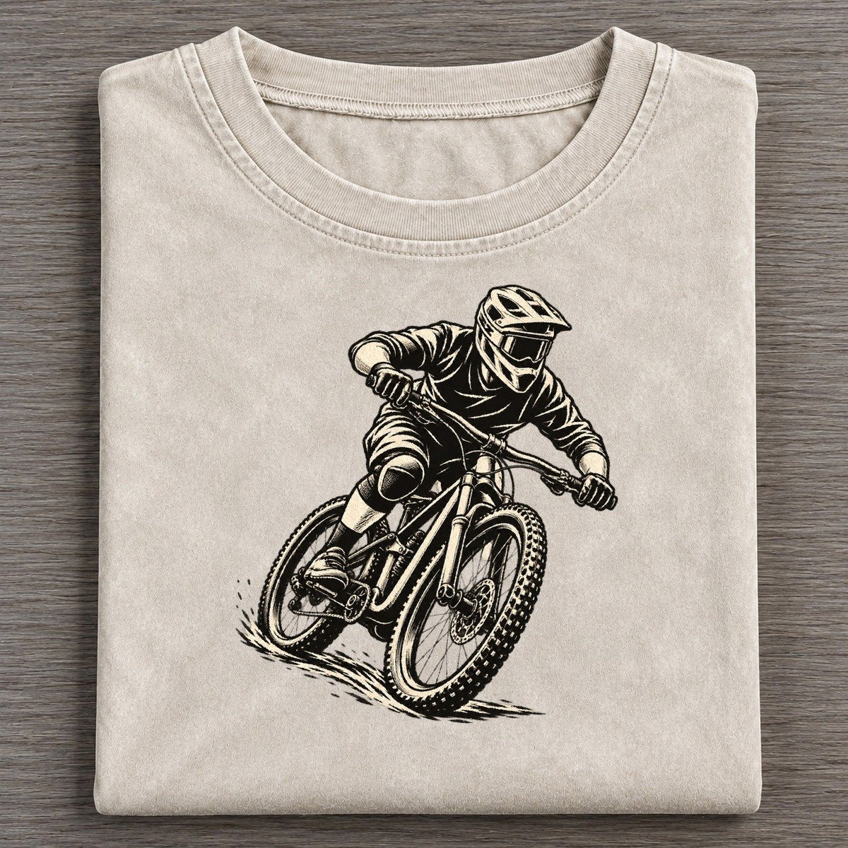 Mountain Biker Carving Berm Global Sports Ink Figures Vintage T-shirt – Off White