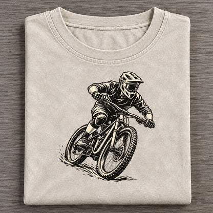 Mountain Biker Carving Berm Global Sports Ink Figures Vintage T-shirt – Off White