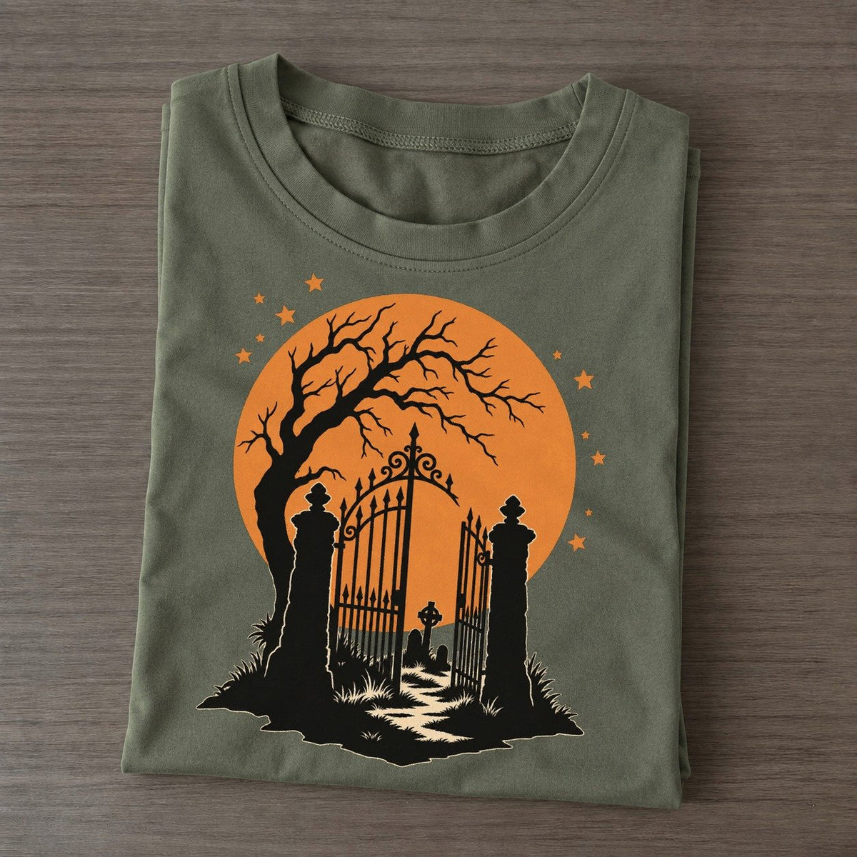 Graveyard Gate Full Moon Classic T-shirt – Army Green