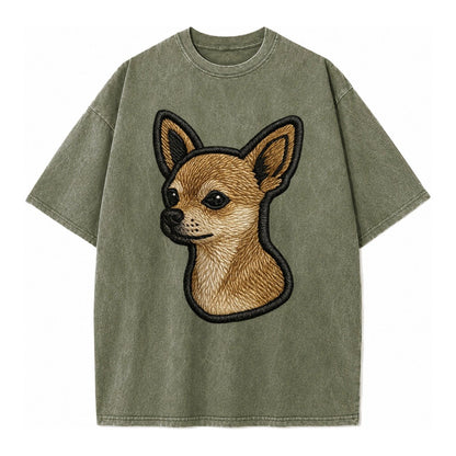 Chihuahua Logo Vintage T-shirt – Army Green