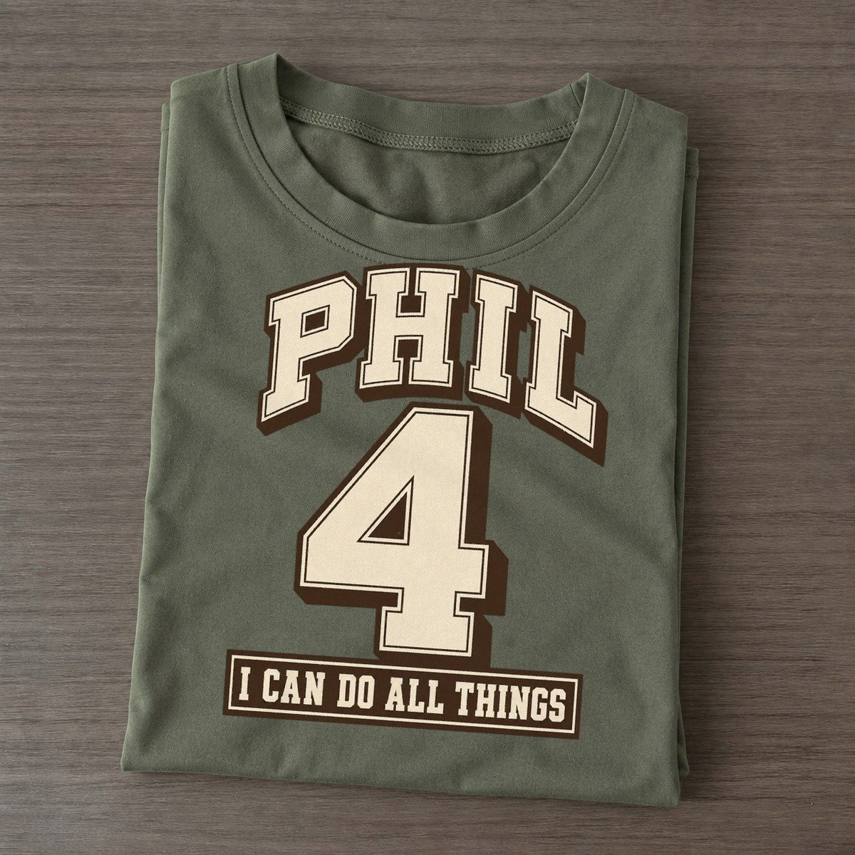 Philippians 4 Varsity Chapel Varsity Classic T-shirt – Army Green