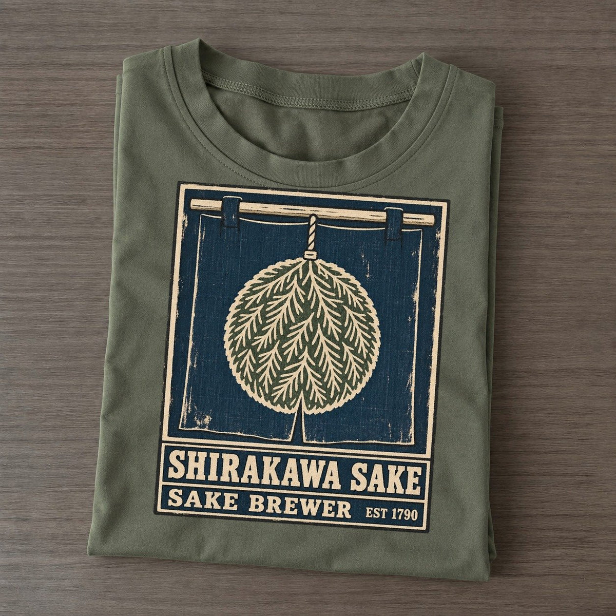 Shirakawa Sake Brewery Noren Trade Co Classic T-shirt – Army Green