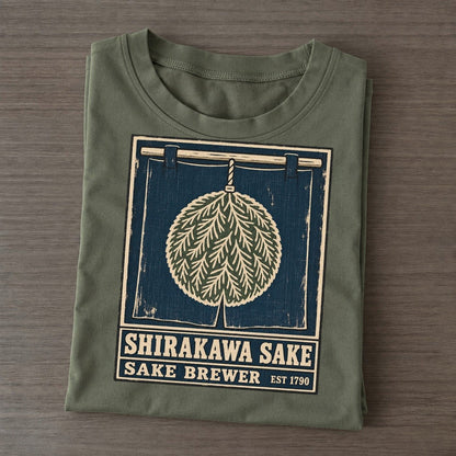 Shirakawa Sake Brewery Noren Trade Co Classic T-shirt – Army Green