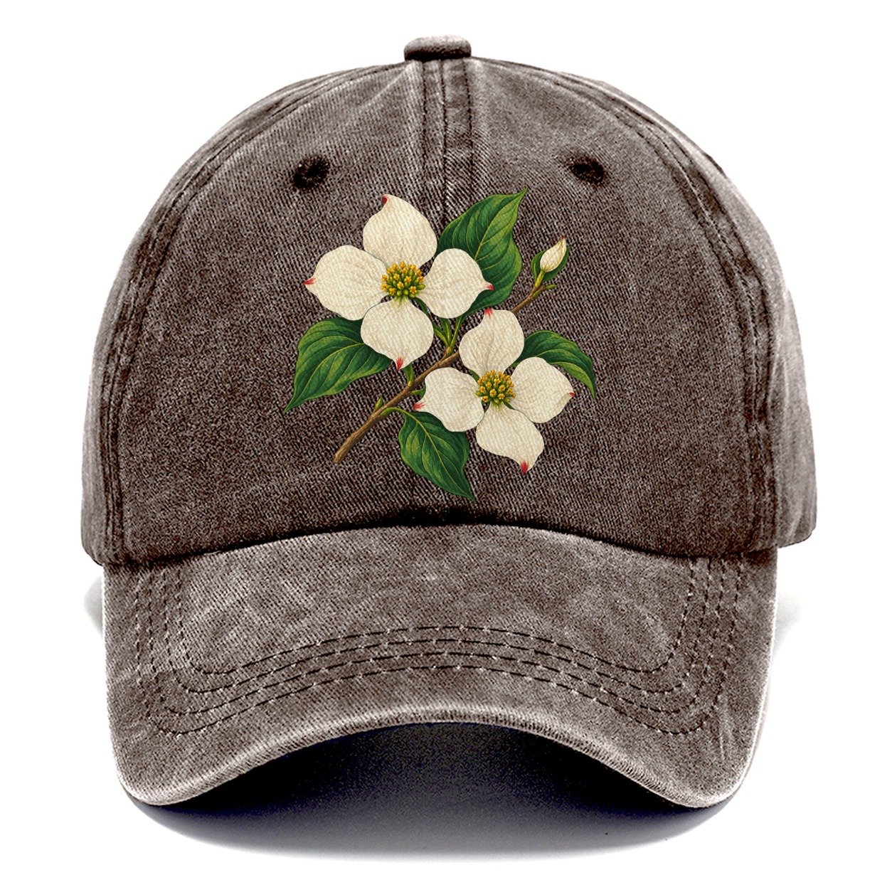 British Columbia Pacific Dogwood Bloom Canada Cultural Icons Classic Cap – Brown