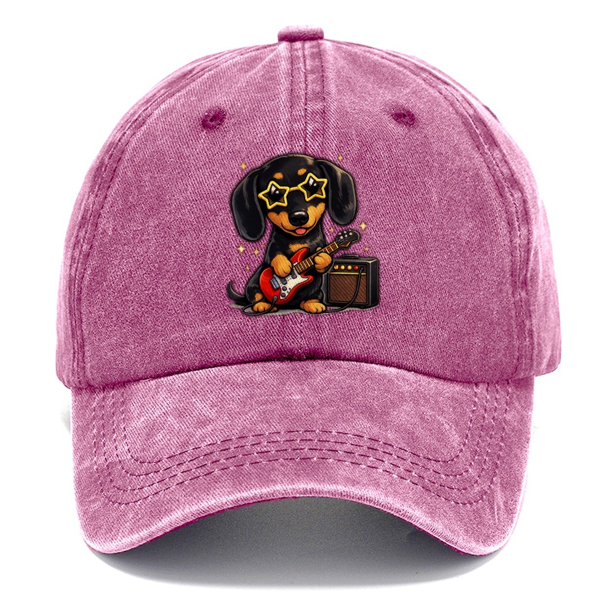 Dachshund Rockstar Classic Cap – Dusty Rose