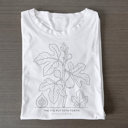 The Fig Putteth Forth Olive Line Classic T-shirt – White