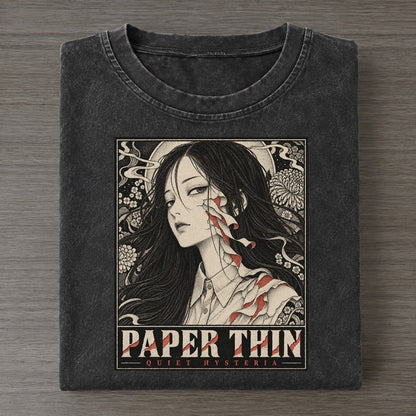 Paper Thin Quiet Hysteria Vintage T-shirt – Black