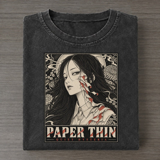 Paper Thin Quiet Hysteria Vintage T-shirt – Black