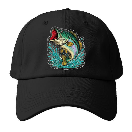 Fish Splash Baseball Cap – Black
