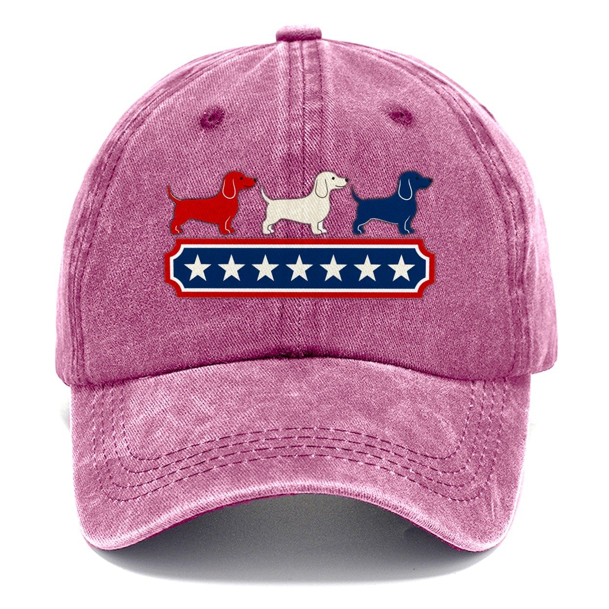 Patriotic Dachshunds Badge Classic Cap – Dusty Rose