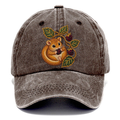 British Hedgerow Dormouse And Blackberries Uk Culture Heritage Classic Cap – Brown