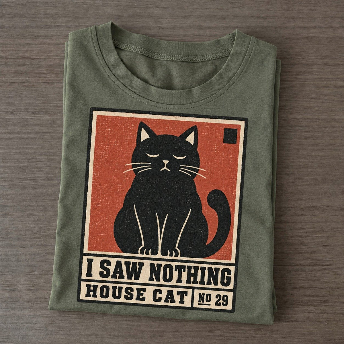 I Saw Nothing Neko Says No Classic T-shirt – Army Green