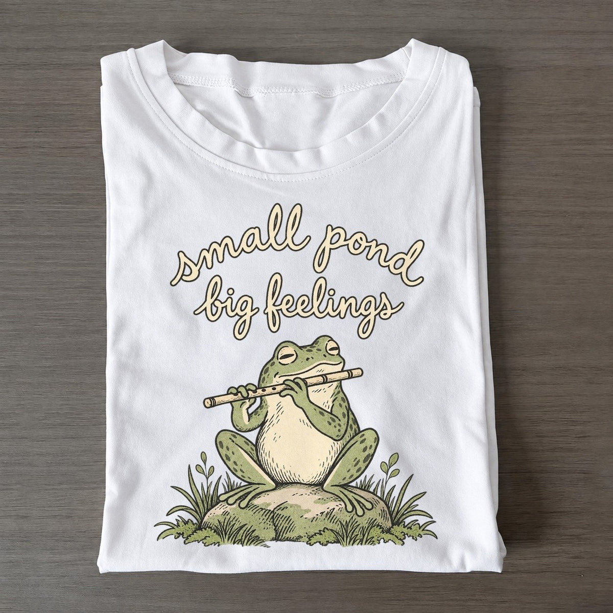 Flute At Dusk Pond Folk Classic T-shirt – White