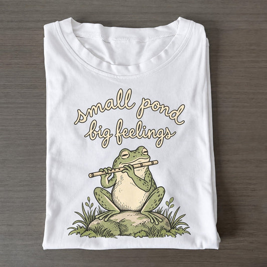 Flute At Dusk Pond Folk Classic T-shirt – White