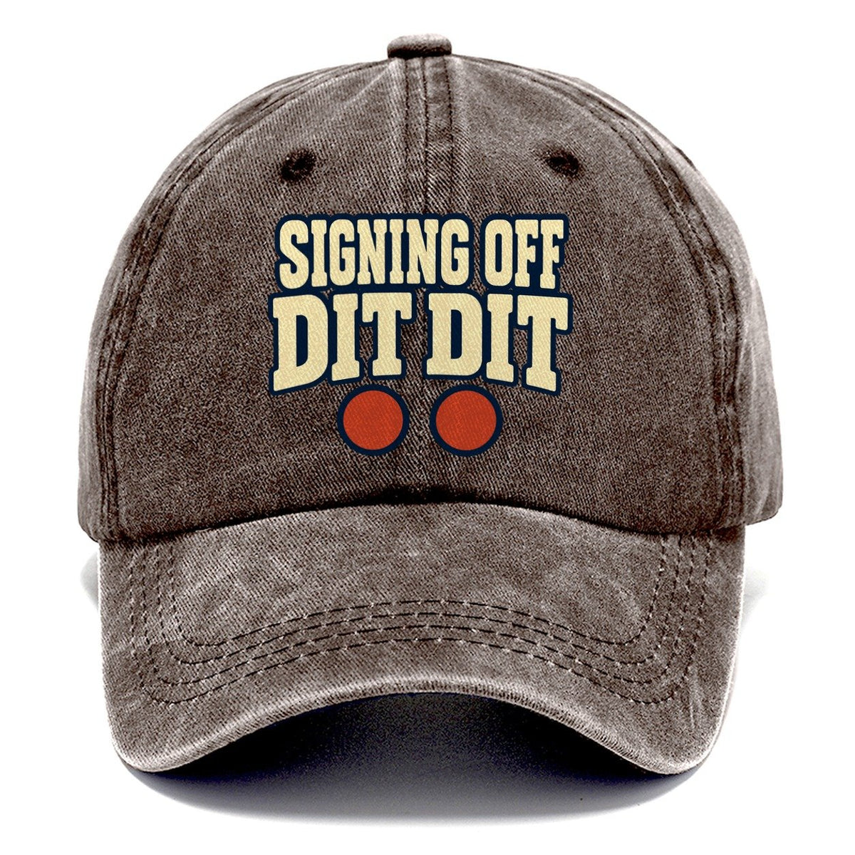 Signing Off Dit Dit Amateur Radio Classic Cap – Brown