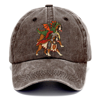 2 Boxers In Halloween Costumes Hdp 32 Parade Lineup Halloween Dog Parade Classic Cap – Brown
