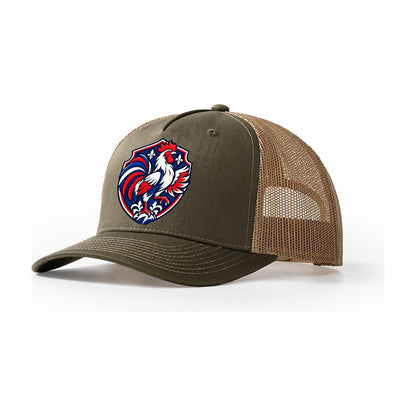 France Minimal Emblem Country Logos Trucker Hat – Olive Khaki