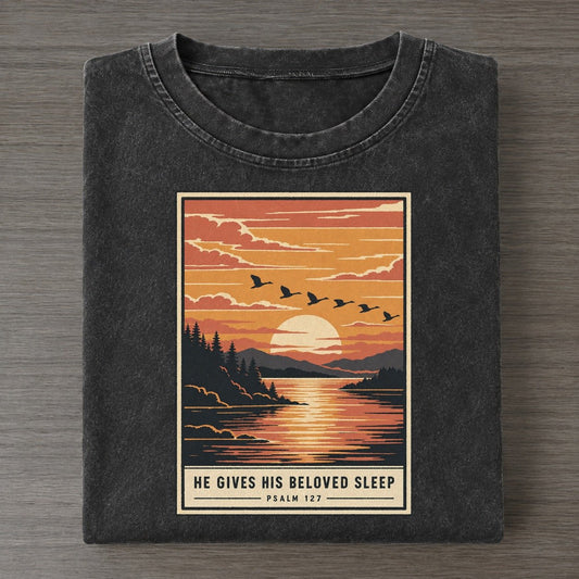He Gives His Beloved Given Light Vintage T-shirt – Black