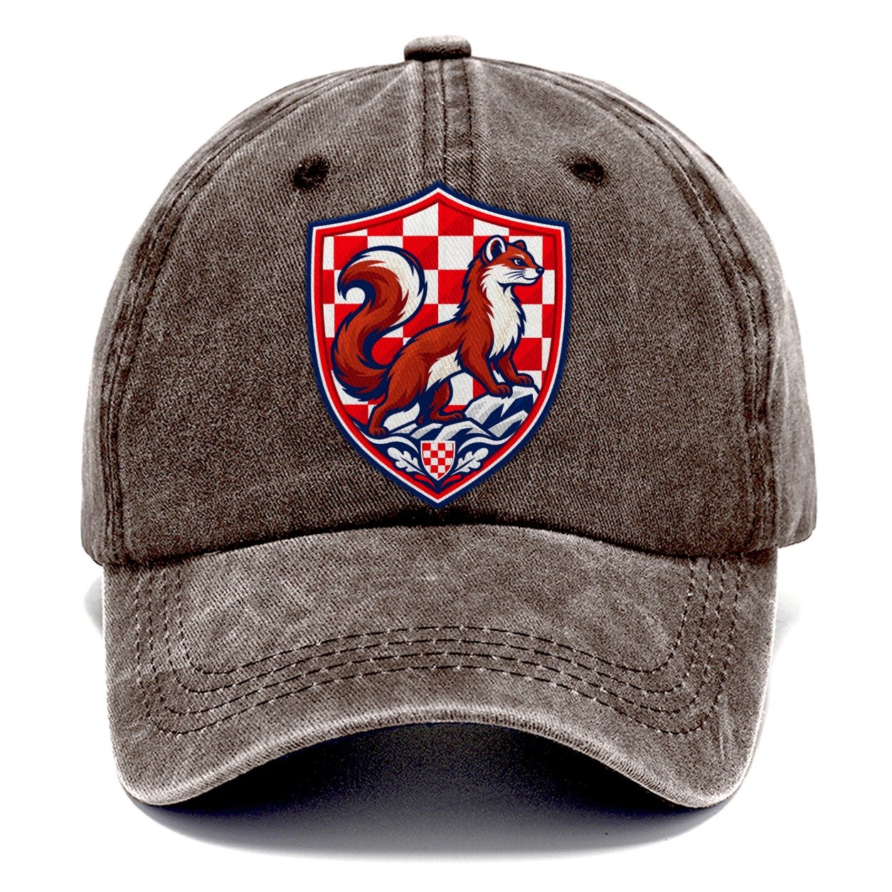 Croatia Minimal Emblem Country Logos Classic Cap – Brown