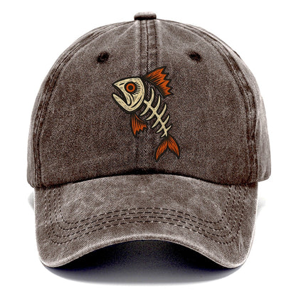 Fish Head Skeleton Classic Cap – Brown