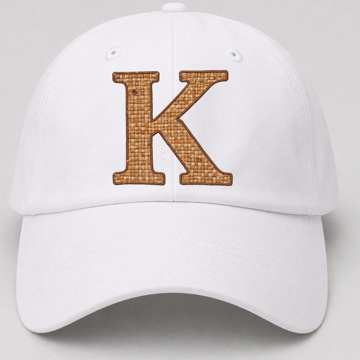 Woven Tweed K Monogram Baseball Cap – White