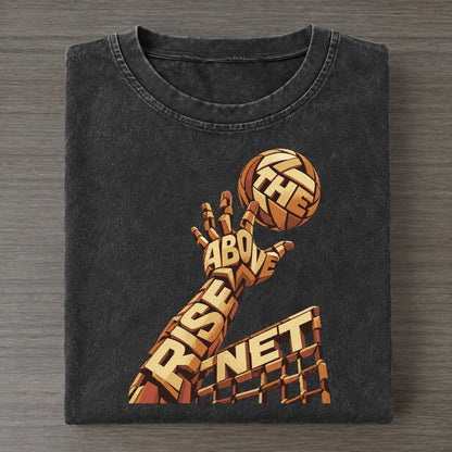 Volley At Net Letter Sculpture Vintage T-shirt – Black