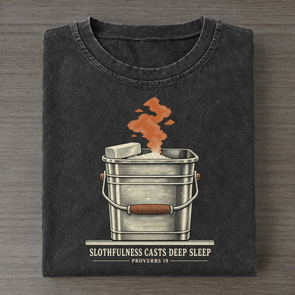 Slothfulness Casts Deep Sleep The Rep Counter Vintage T-shirt – Black