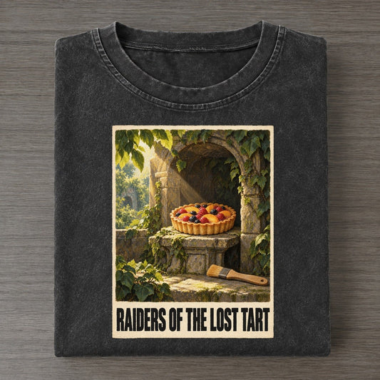 Raiders Of The Lost Tart Painted Pop Culture Pun Vintage T-shirt – Black