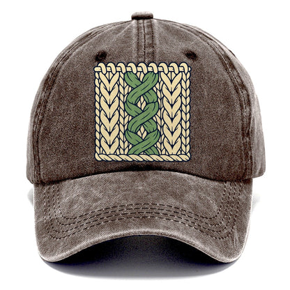 Cable Stitch Swatch Yarn Crafts Classic Cap – Brown